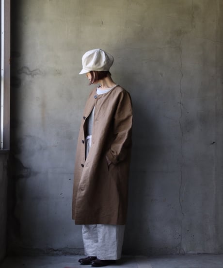 cavane キャヴァネ / Round-Coat Linen/Washi100コート / ca-25034