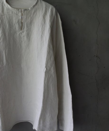 klauseクロイゼ / Sun-dried Linen C.S Slit Neck Shirtシャツ/ kla-25013