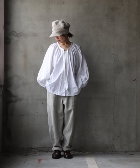cavane キャヴァネ / Raglan puff-sleeve blouse Jacquardブラウス / ca-26021