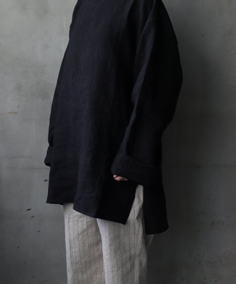 klauseクロイゼ / Sun-dried Linen C.S Shirt Middle Lengthシャツ/ kla-25012
