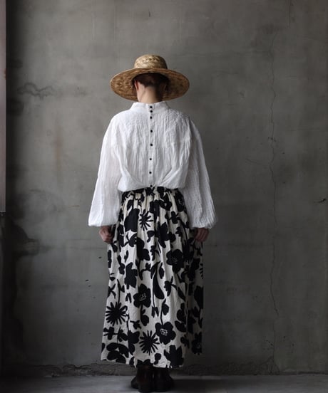 cavane キャヴァネ / Gatehered Petti Skirt Cotton&linenスカート/ ca-26050