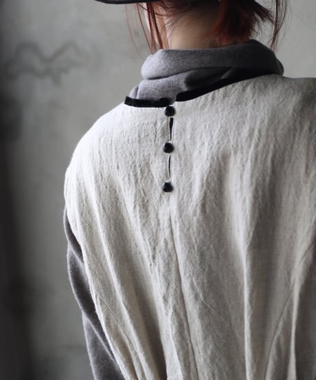 cavane キャヴァネ / Gathered dressⅡ wool & linen ワンピース / ca-25179