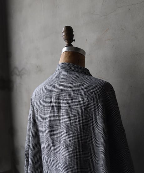 klauseクロイゼ / Gown Middle Lenght French Linen Glen Check / kla-26015