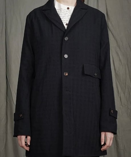 ALEKSANDR MANAMISアレクサンダーマナミ/ CROPPED WINTER COAT - CHECKED BLACKジャケットコート/ am-25021