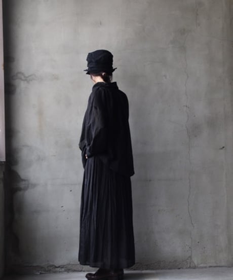 cavane キャヴァネ / Pull-over blouse with tie Silk & Cotton100ブラウス / ca-26034