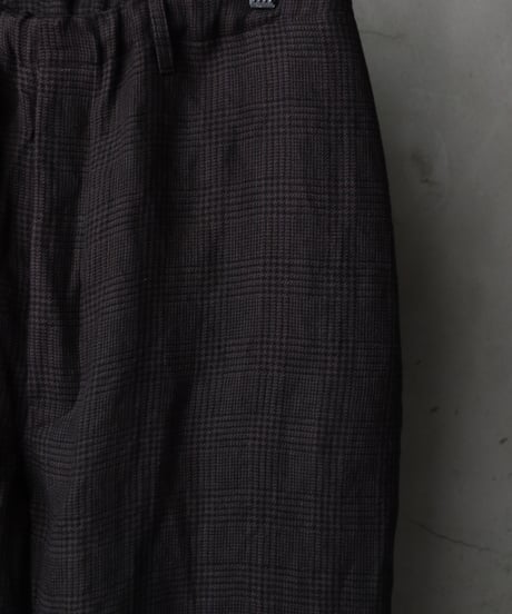 klauseクロイゼ / French Linen Glen Check Loose Fitting Tapered Wide 2 / kla-26034