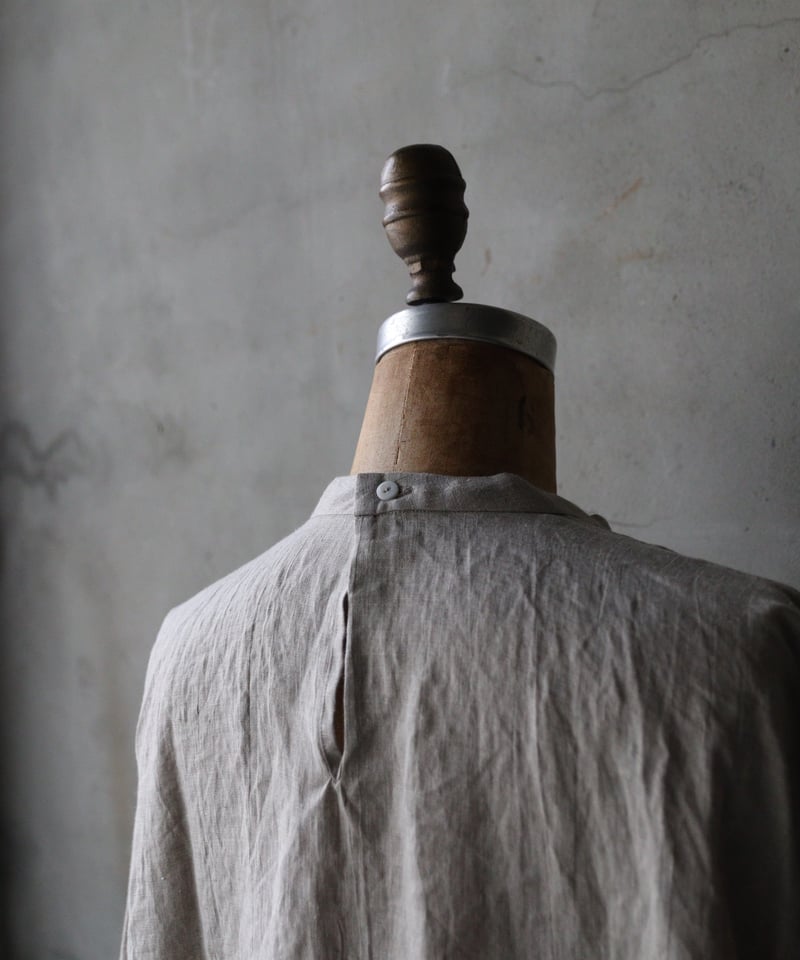 klauseクロイゼ / Belarus Linen Band Collar Shirt Lo