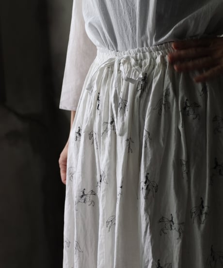 cavane キャヴァネ / Gatehered Petti Skirt Cotton/Linen100スカート/ca-25141