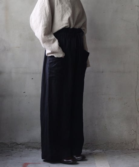 cavane キャヴァネ / Side-Pocket wide pants wool/linenパンツ / ca-25155