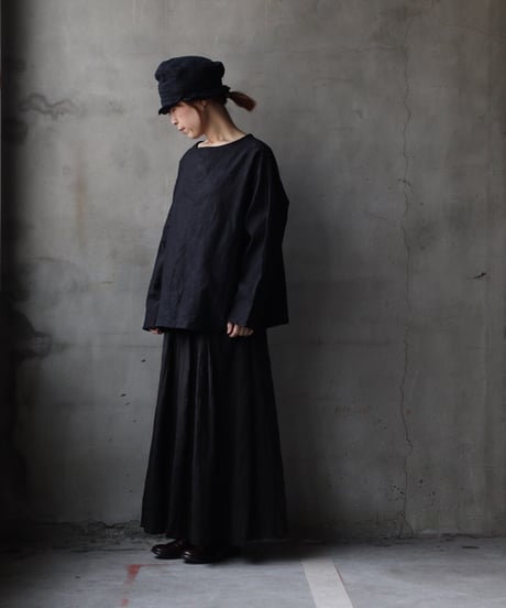 cavane キャヴァネ / Tunic long-sleeve Cotton100Jacquardシャツ / ca-26025