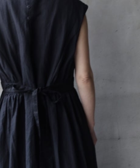 cavane キャヴァネ / Gathered Waist Sleeveless Dress Linen&Cotton100ワンピース / ca-26033