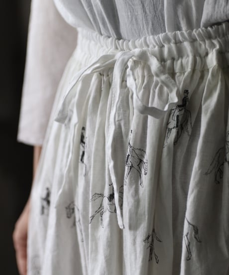 cavane キャヴァネ / Gatehered Petti Skirt Cotton/Linen100スカート/ca-25141