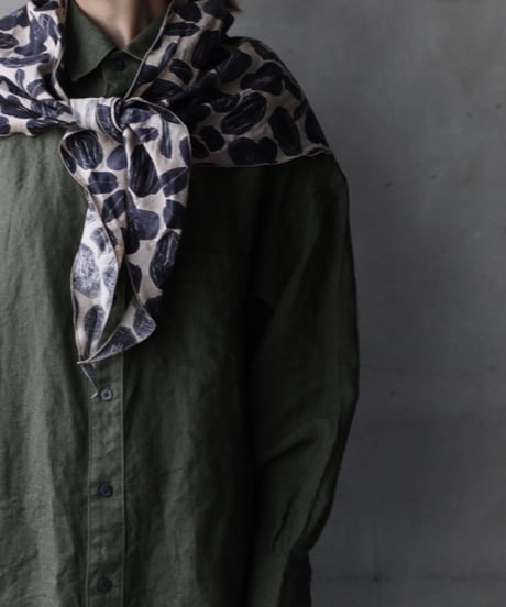 cavane キャヴァネ / Shirt-Dress Linen100硫化染めワンピース / ca-26019