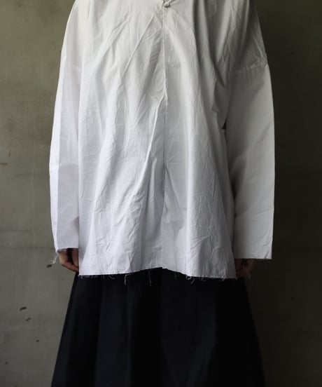 SCHA シャー/ Round Neck Open Front Volume Top" OE "-PAPER COTTON HEAVY- / Sc-23008 ( Art#1724)