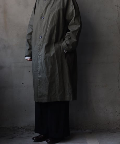 cavane キャヴァネ / Round-Coat Linen/Cotton100硫化染めコート / ca-26018