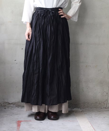 cavane キャヴァネ / Gatehered Petti Skirt Silk&Cotton100スカート/ca-25138