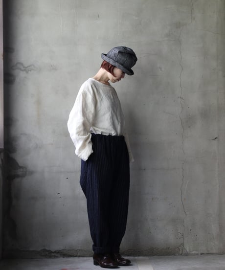 klauseクロイゼ / C/L Stripe Loose Fitting Tapered Trousers (平織/中厚手) / kla-25010