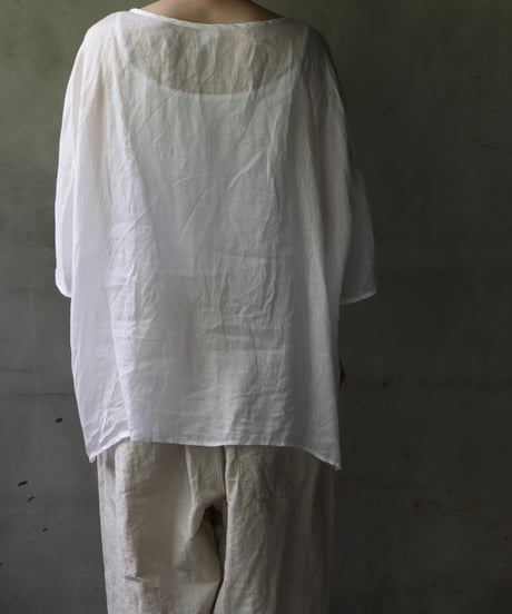 cavane キャヴァネ / Tunic half-sleeve Linen100シャツ / ca-25078