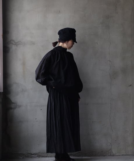 cavane キャヴァネ / Pull-over blouse with tie Silk & Cotton100ブラウス / ca-26034