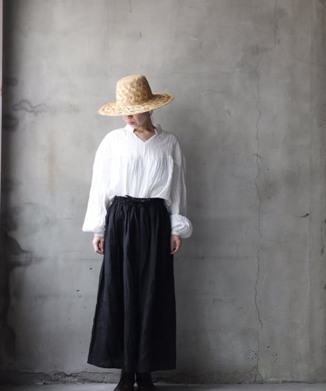 cavane キャヴァネ / Gatehered Petti Skirt linen100スカート/ ca-26051