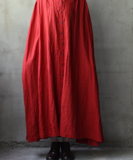 cavane キャヴァネ / Balloon no-sleeve dress Linen100ワンピース / ca-25129
