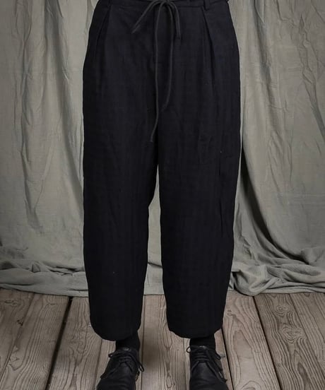 ALEKSANDR MANAMISアレクサンダーマナミ/ BLACK CHECK LOOSE PANT - CHECKED BLACKトラウザーズ / am-25022