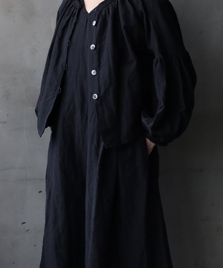 cavane キャヴァネ / Balloon sleeve over-shirt Linen&Cotton100ブラウス/ ca-26032