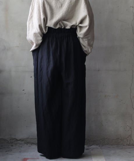 cavane キャヴァネ / Side-Pocket wide pants wool/linenパンツ / ca-25155