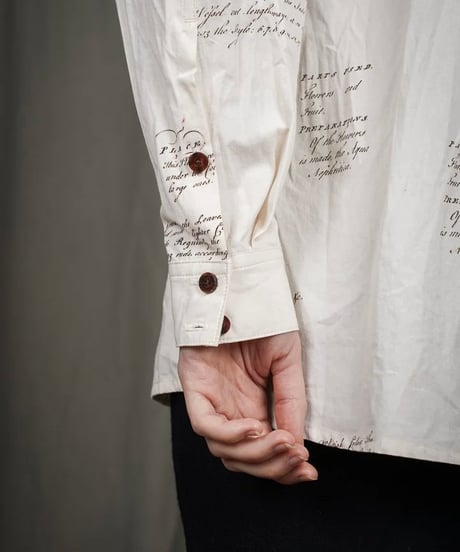 ALEKSANDR MANAMISアレクサンダーマナミ/ HERBARIUM NOTES WORKERS BOW SHIRT - HERBARIUM NOTESプルオーバーシャツ/ am-25023