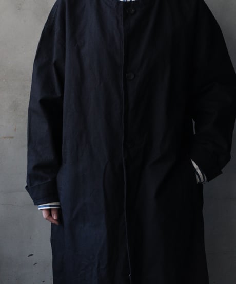 cavane キャヴァネ / Round-Coat Linen/Cotton100硫化染めコート / ca-26017