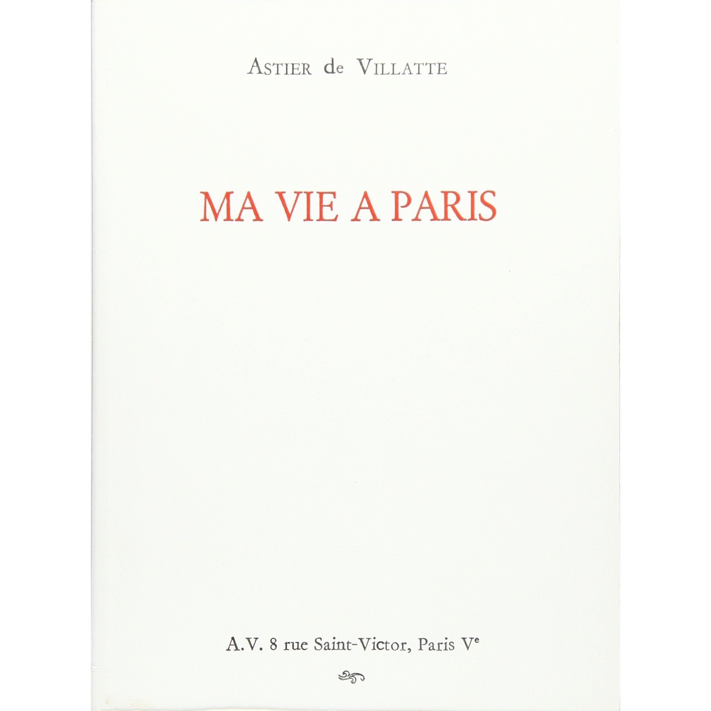 ASTIER de VILLATTE アスティエ・ド・ヴィラット / MA VIE A PAR