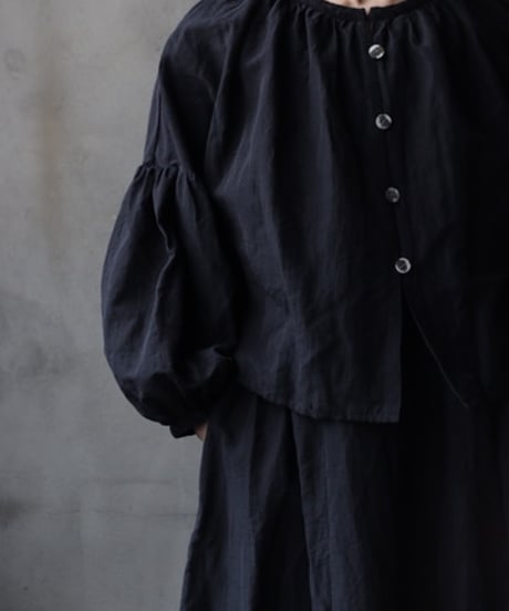 cavane キャヴァネ / Balloon sleeve over-shirt Linen&Cotton100ブラウス/ ca-26032