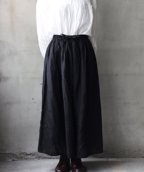 cavane キャヴァネ / Gatehered Petti Skirt linen100スカート/ ca-26051