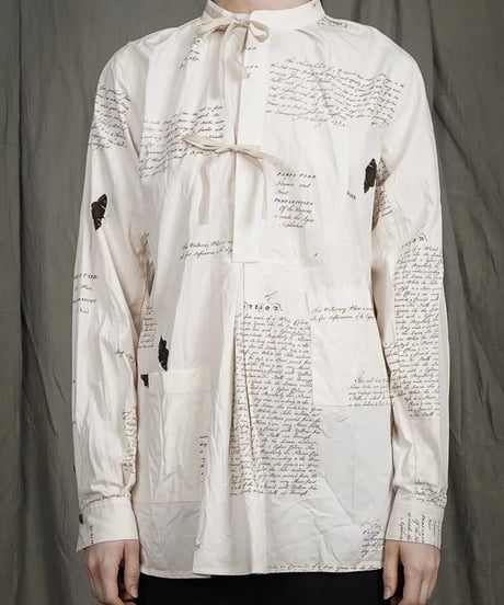 ALEKSANDR MANAMISアレクサンダーマナミ/ HERBARIUM NOTES WORKERS BOW SHIRT - HERBARIUM NOTESプルオーバーシャツ/ am-25023