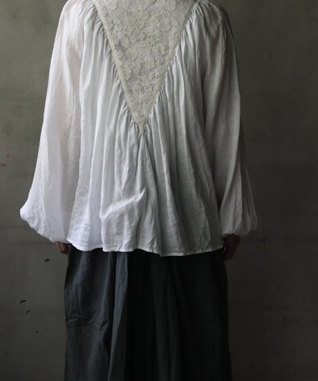 cavane キャヴァネ / Collarless raglan linen100 blouseブラウス / ca-25133