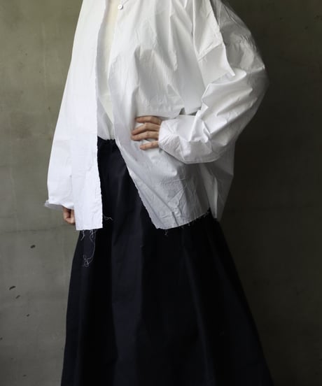 SCHA シャー/ Round Neck Open Front Volume Top" OE "-PAPER COTTON HEAVY- / Sc-23008 ( Art#1724)