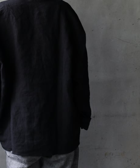 klauseクロイゼ / Sun-dried Linen C.S Slit Neck Shirtシャツ/ kla-25014