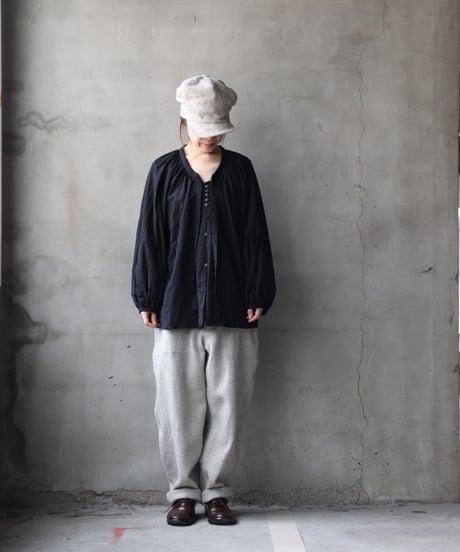 cavane キャヴァネ / Raglan puff-sleeve blouse Jacquardブラウス / ca-26022
