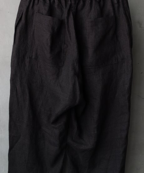 klauseクロイゼ / French Linen Glen Check Loose Fitting Tapered Wide 2 / kla-26034
