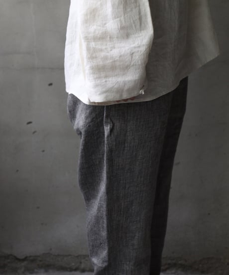 klauseクロイゼ / Sun-dried Linen C.S Slit Neck Shirtシャツ/ kla-25013