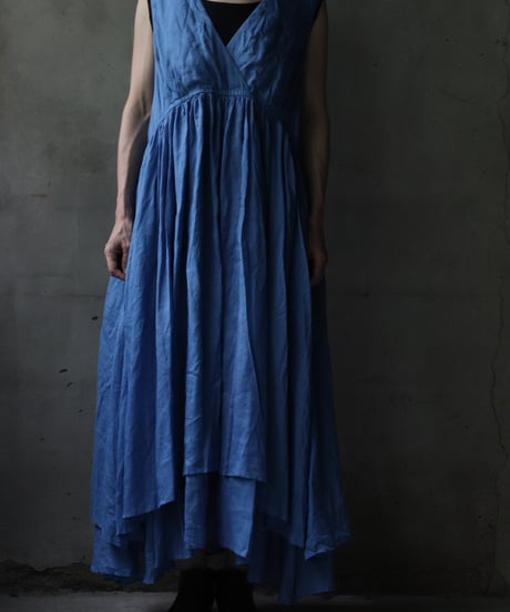 cavane キャヴァネ / Gathered dress linen100ワンピース / ca-25120
