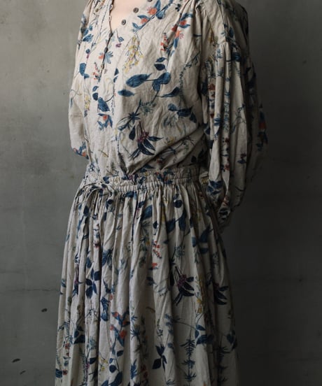 cavane キャヴァネ / Gatehered Petti Skirt linen&Cottonスカート/ ca-26049B