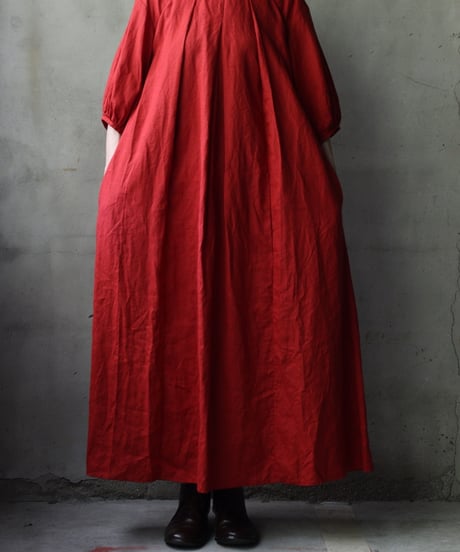 cavane キャヴァネ / Over Tuck Linen100 Dressワンピース / ca-25101
