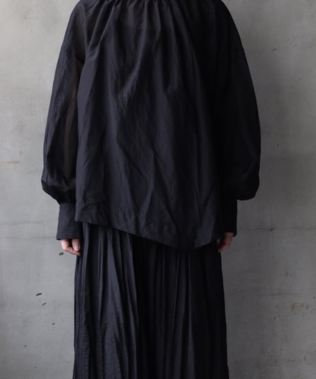 cavane キャヴァネ / Pull-over blouse with tie Silk & Cotton100ブラウス / ca-26034
