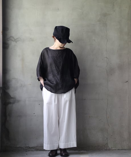 cavane キャヴァネ / Tunic half-sleeve Linen100シャツ / ca-25111