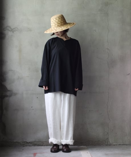 klauseクロイゼ / Belarus linen Loose Fitting Tapered Trousers"Wide"no2 (綾織/中厚手）/ kla-24012