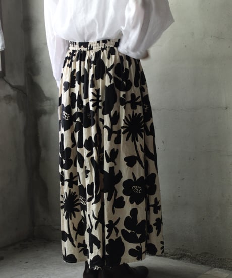 cavane キャヴァネ / Gatehered Petti Skirt Cotton&linenスカート/ ca-26071