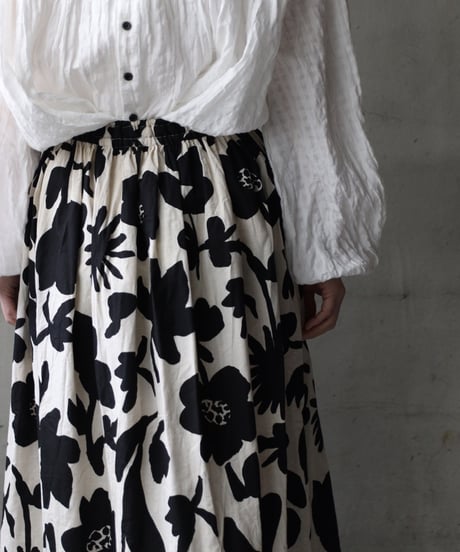 cavane キャヴァネ / Gatehered Petti Skirt Cotton&linenスカート/ ca-26050