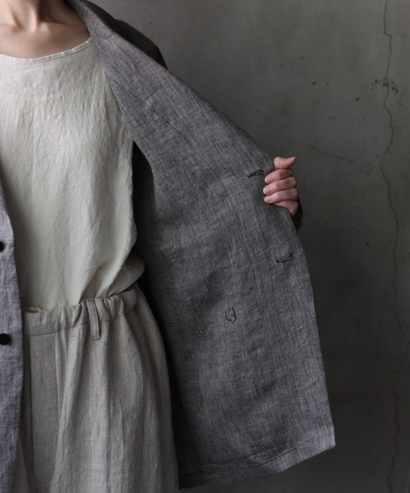 klauseクロイゼ / Tailored Jacket Linen100 Herring-b