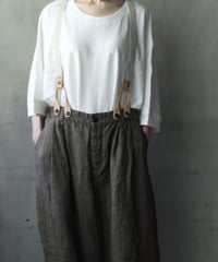 cavane キャヴァネ / Over-Tuck pants with suspender反応染め(硫化)+墨染めパンツ / ca-26079